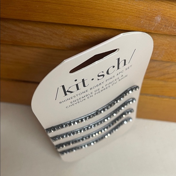 Kitsch Rhinestone Bobby Pins – Black Metal with Silver Sparkle (4pc) - Picture 11 of 12